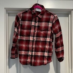 Old Navy Kids Red and Black Plaid Button Down Shirt